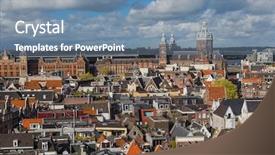  Presentation with tourism amsterdam - Amazing slides having amsterdam cityscape - netherlands - architecture background backdrop and a seafoam green colored foreground