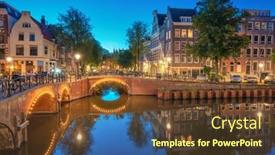  Presentation with water amsterdam - PPT theme with amsterdam-early-quiet-morning background and a tawny brown colored foreground