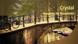  Presentation with bridge over troubled water - Audience pleasing slides consisting of amsterdam holland netherlands romantic bridge backdrop and a tawny brown colored foreground
