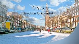  Presentation with murder winter - Cool new presentation theme with amsterdam in winter backdrop and a light blue colored foreground