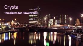  Presentation with amsterdam - Presentation featuring amsterdam-innercity-in-the-netherlands background and a wine colored foreground