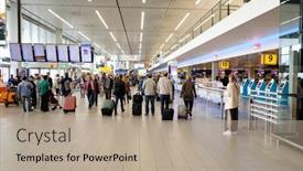  Presentation with departure - PPT theme enhanced with amsterdam-july-1-2016-people background and a coral colored foreground