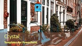  Presentation with amsterdam - Slide set consisting of amsterdam-netherlands-autumn-street background and a tawny brown colored foreground
