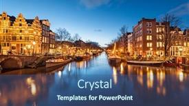  Presentation with bridges - Slides with amsterdam-netherlands-bridges-and-canals background and a ocean colored foreground