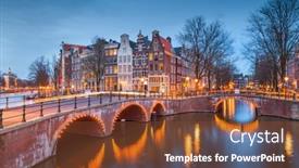  Presentation with bridges - Presentation having amsterdam-netherlands-bridges-and-canals background and a tawny brown colored foreground