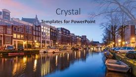  Presentation with bridges - Presentation consisting of amsterdam-netherlands-bridges-and-canals background and a light blue colored foreground