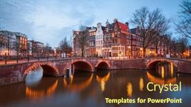  Presentation with bridges - PPT layouts consisting of amsterdam-netherlands-bridges-and-canals background and a tawny brown colored foreground