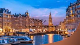  Presentation with canals - Slides featuring amsterdam-netherlands-cityscape background and a red colored foreground