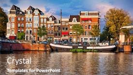  Presentation with traditional dancing - Beautiful slides featuring amsterdam-netherlands-floating-house backdrop and a violet colored foreground