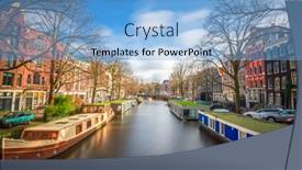  Presentation with canals - Cool new presentation with amsterdam-netherlands-historic-canals backdrop and a light blue colored foreground