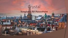  Presentation with amsterdam - Slide set consisting of amsterdam-netherlands-historic-downtown-cityscape background and a coral colored foreground