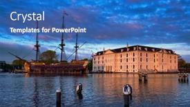  Presentation with maritime - PPT theme enhanced with amsterdam-netherlands-may-9-2017 background and a teal colored foreground