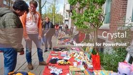  Presentation with flea - Slide deck with amsterdam-netherlands-on-april-26 background and a coral colored foreground