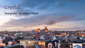  Presentation with amsterdam - PPT layouts with amsterdam-netherlands-view background and a teal colored foreground