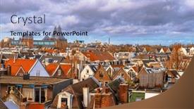  Presentation with amsterdam - Slides enhanced with amsterdam-netherlands-view background and a light blue colored foreground