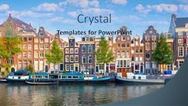  Presentation with water amsterdam - PPT layouts with amsterdam-panoramic-view background and a light blue colored foreground