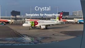  Presentation with airline - PPT layouts with amsterdam-the-netherlands-circa-2019 background and a seafoam green colored foreground