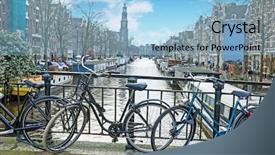  Presentation with city church - Colorful slides enhanced with amsterdam with the wester church backdrop and a light blue colored foreground