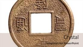  Presentation with feng shui - Amazing PPT layouts having amulet - feng shui coin isolated backdrop and a coral colored foreground