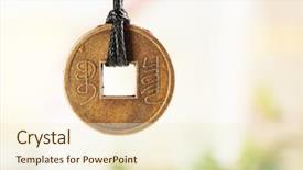 Presentation with feng shui - Cool new presentation theme with amulet - feng shui coin on light backdrop and a cream colored foreground