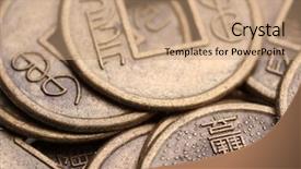  Presentation with feng shui - Slide deck enhanced with amulet - feng shui coins close-up background and a  colored foreground