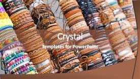  Presentation with textile - Beautiful PPT theme featuring amulet - many various leather and textile backdrop and a  colored foreground