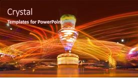  Presentation with amusement park - Presentation consisting of amusement park at night background and a wine colored foreground