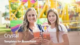  Presentation with amusement park - Beautiful slides featuring amusement park or summer carnival backdrop and a  colored foreground