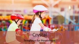  Presentation with amusement park - Beautiful slides featuring amusement park playing game outdoor backdrop and a red colored foreground