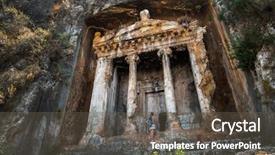  Presentation with cliff - Presentation theme consisting of amyntas rock tombs - 4th bc background and a dark gray colored foreground