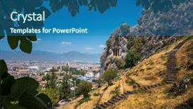  Presentation with rock - Presentation theme featuring amyntas rock tombs - 4th bc background and a ocean colored foreground