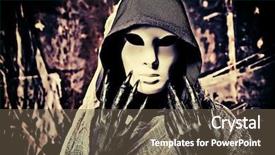  Presentation with horror death - PPT theme consisting of an abandoned house halloween background and a tawny brown colored foreground