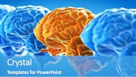  Presentation with orange abstract - PPT layouts with an abstract orange brain background and a teal colored foreground