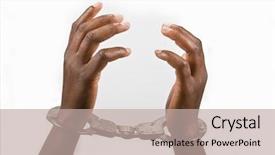  Presentation with handcuffed - Presentation with an african american woman background and a mint green colored foreground