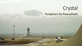  Presentation with noise - Amazing PPT theme having an airport contains noise backdrop and a sky blue colored foreground