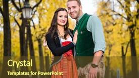  Presentation with trust - Beautiful PPT theme featuring an alley in fall backdrop and a tawny brown colored foreground