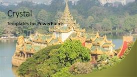  Presentation with golden palace - Beautiful slides featuring an ancient royal barge backdrop and a light gray colored foreground