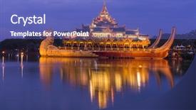  Presentation with golden palace - Colorful presentation theme enhanced with an ancient royal barge backdrop and a teal colored foreground