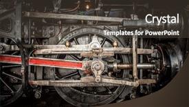  Presentation with steam - Cool new slide set with an ancient steam train backdrop and a tawny brown colored foreground