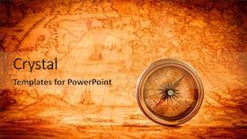  Presentation with vintage compass - Theme enhanced with an ancient world map background and a yellow colored foreground