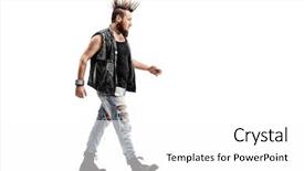  Presentation with angry - Cool new PPT theme with an angry male punk backdrop and a white colored foreground