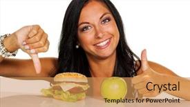  Presentation with health diet - PPT theme consisting of an apple is health background and a coral colored foreground