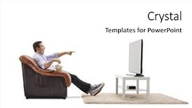 Presentation with television watching - Theme enhanced with an armchair watching television background and a white colored foreground