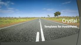  Presentation with australian - Slides having an australian desert road background and a gray colored foreground