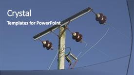  Presentation with pole - Beautiful presentation theme featuring an electricity power telegraph backdrop and a ocean colored foreground