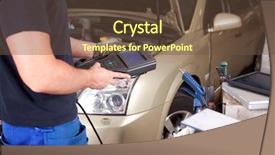  Presentation with engine - Audience pleasing slide set consisting of an electronic engine diagnostic backdrop and a tawny brown colored foreground