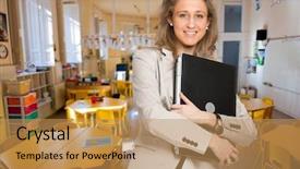  Presentation with elementary school - Amazing theme having an elementary school classroom backdrop and a coral colored foreground