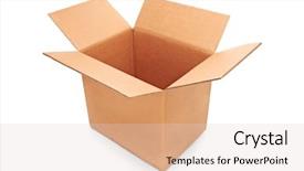 Presentation with box - Slides having an empty paper box background and a  colored foreground