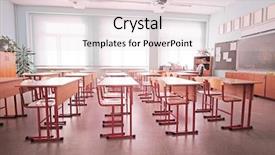  Presentation with class - Slide deck featuring an empty school class background and a lemonade colored foreground