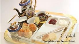  Presentation with english - PPT theme having an english cream tea background and a lemonade colored foreground